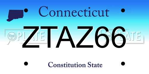 ZTAZ66 Connecticut License Plate