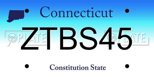 ZTBS45 Connecticut License Plate