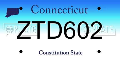 ZTD602 Connecticut License Plate