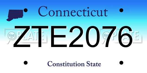 ZTE2076 Connecticut License Plate