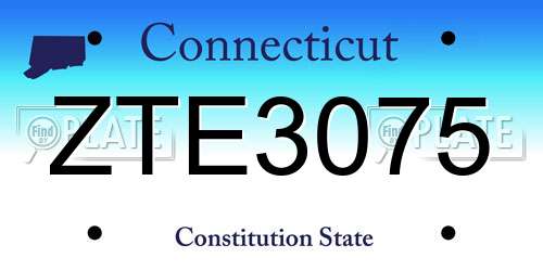 ZTE3075 Connecticut License Plate