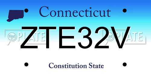 ZTE32V Connecticut License Plate