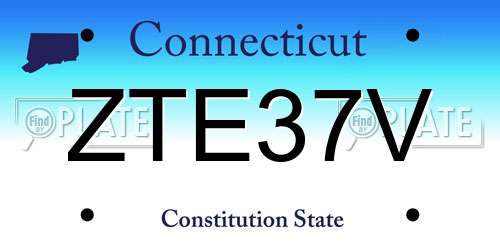 ZTE37V Connecticut License Plate
