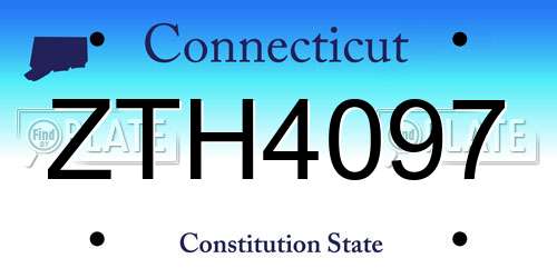 ZTH4097 Connecticut License Plate