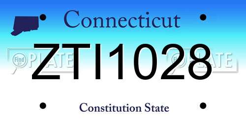 ZTI1028 Connecticut License Plate