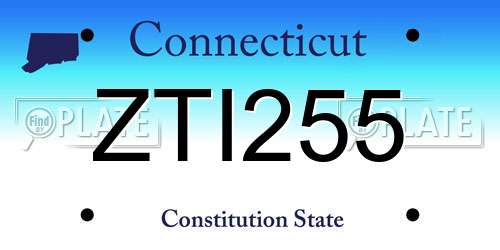ZTI255 Connecticut License Plate