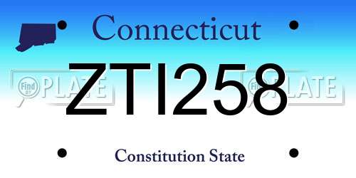 ZTI258 Connecticut License Plate