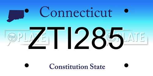 ZTI285 Connecticut License Plate