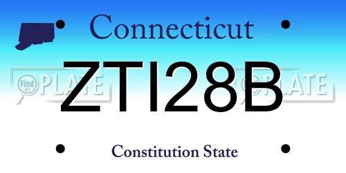 ZTI28B Connecticut License Plate