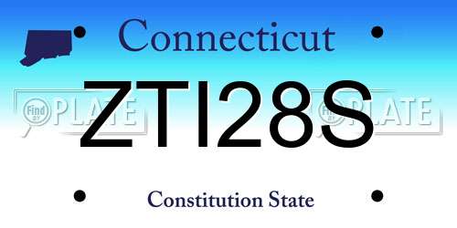 ZTI28S Connecticut License Plate