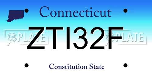 ZTI32F Connecticut License Plate