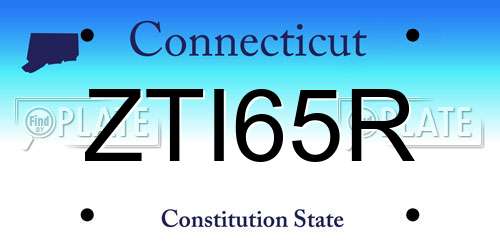 ZTI65R Connecticut License Plate