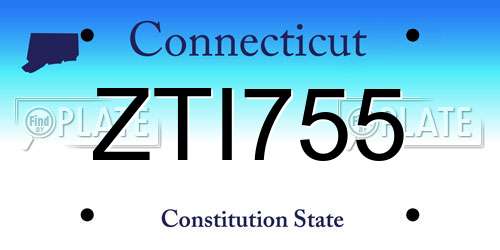 ZTI755 Connecticut License Plate