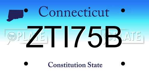 ZTI75B Connecticut License Plate