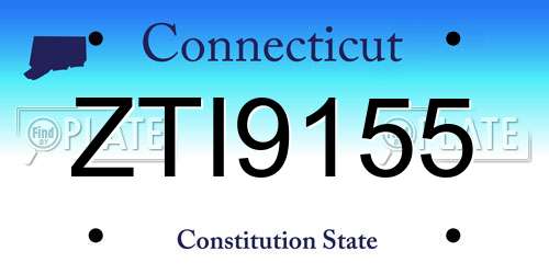 ZTI9155 Connecticut License Plate