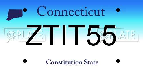 ZTIT55 Connecticut License Plate