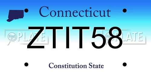 ZTIT58 Connecticut License Plate