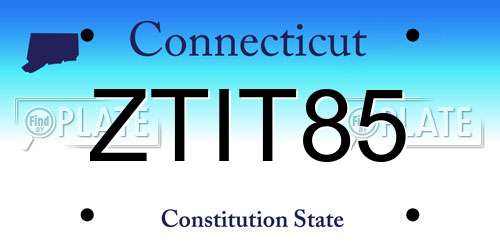 ZTIT85 Connecticut License Plate
