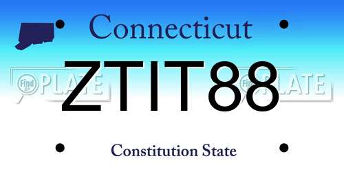 ZTIT88 Connecticut License Plate