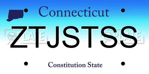 ZTJSTSS Connecticut License Plate