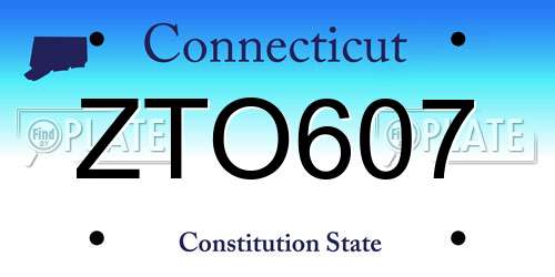 ZTO607 Connecticut License Plate