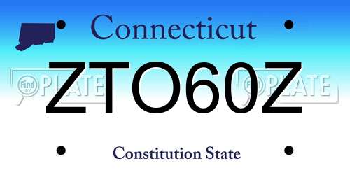 ZTO60Z Connecticut License Plate