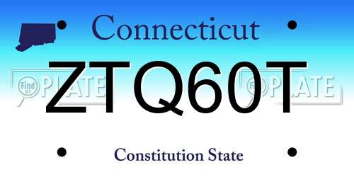 ZTQ60T Connecticut License Plate