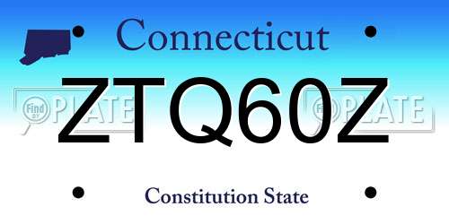 ZTQ60Z Connecticut License Plate
