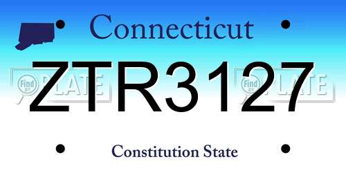 ZTR3127 Connecticut License Plate