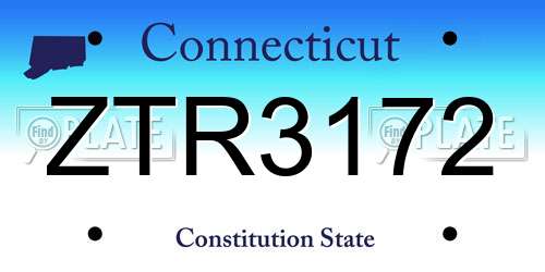 ZTR3172 Connecticut License Plate