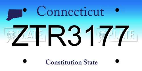 ZTR3177 Connecticut License Plate