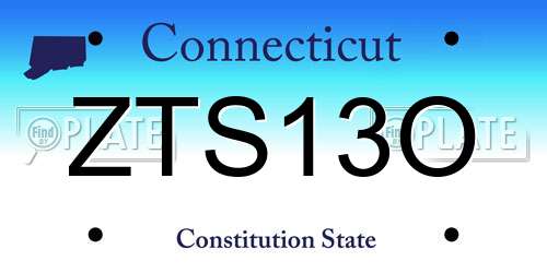 ZTS13O Connecticut License Plate