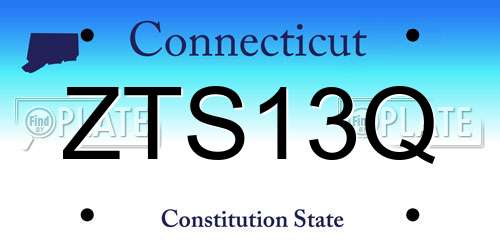 ZTS13Q Connecticut License Plate