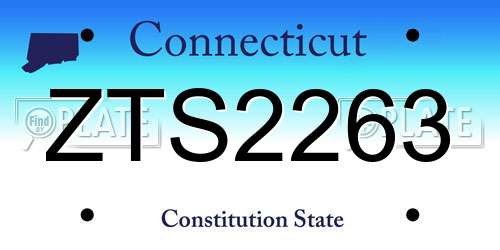 ZTS2263 Connecticut License Plate
