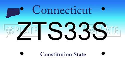 ZTS33S Connecticut License Plate