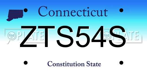 ZTS54S Connecticut License Plate