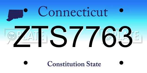 ZTS7763 Connecticut License Plate
