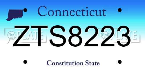 ZTS8223 Connecticut License Plate