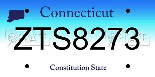 ZTS8273 Connecticut License Plate