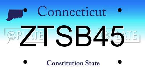 ZTSB45 Connecticut License Plate