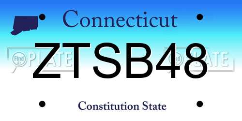 ZTSB48 Connecticut License Plate
