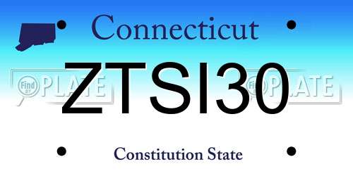 ZTSI30 Connecticut License Plate