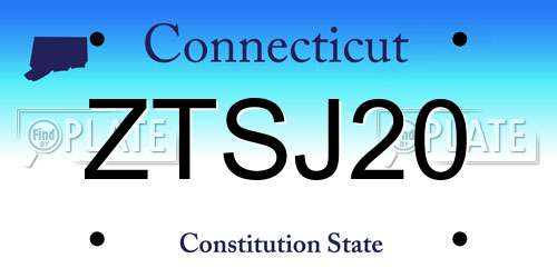 ZTSJ20 Connecticut License Plate