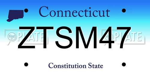 ZTSM47 Connecticut License Plate