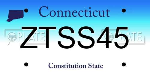 ZTSS45 Connecticut License Plate