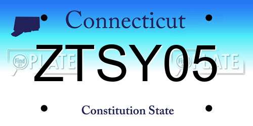 ZTSY05 Connecticut License Plate