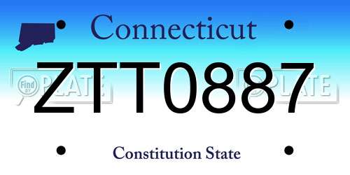 ZTT0887 Connecticut License Plate
