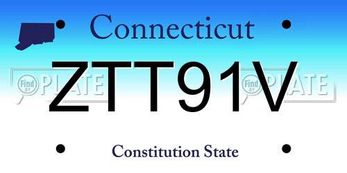 ZTT91V Connecticut License Plate