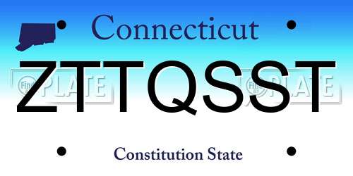 ZTTQSST Connecticut License Plate