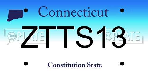 ZTTS13 Connecticut License Plate